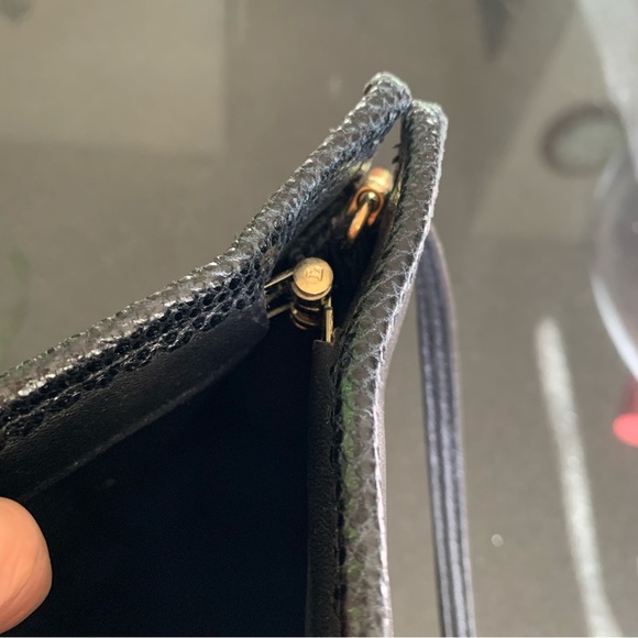 Vintage Carlos Fioro Italian Nubuck Black Leather Envelope Purse - Picture 12 of 16